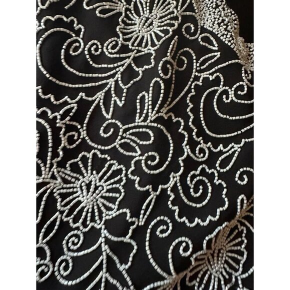 Jkara New York Embroidered Beaded Sleeveless Black Top Women's Size Small - Picture 3 of 7